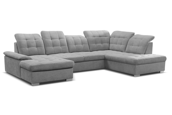 Narożnik GORDON z regulowanymi zagłówkami i funkcją spania + GRATIS pufa